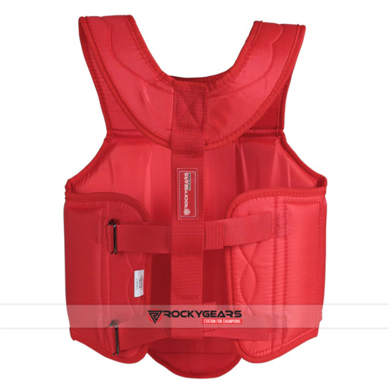 red boxing chest guard