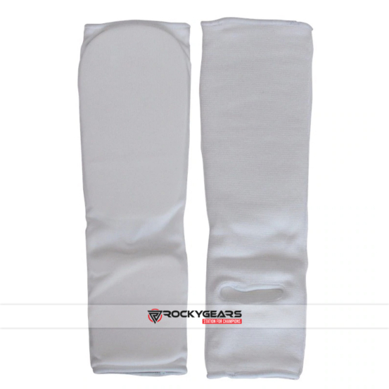 white cotton nylon shin guard