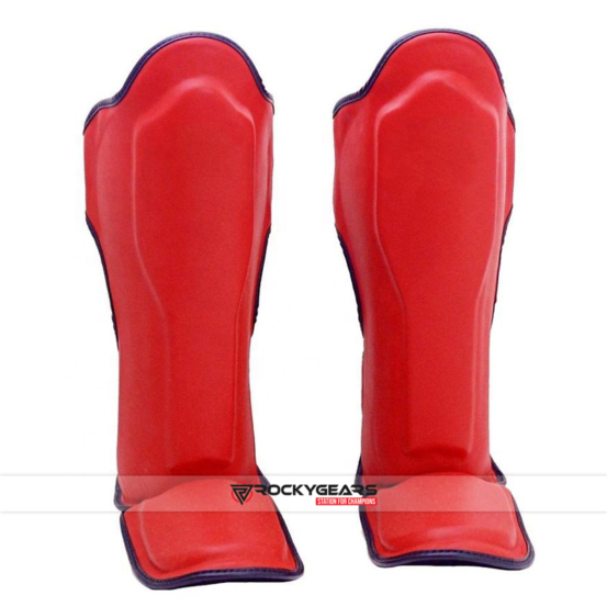 red boxing shin guards