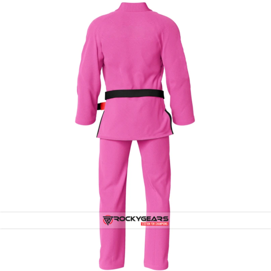 pink bjj gi back side