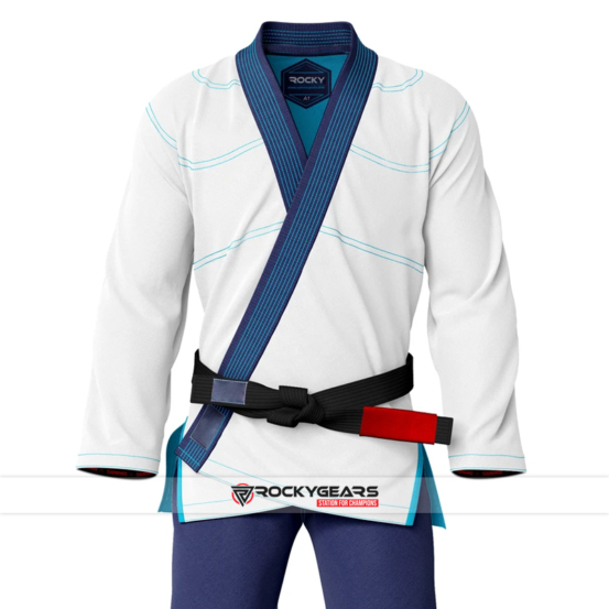 White Blue BJJ GI