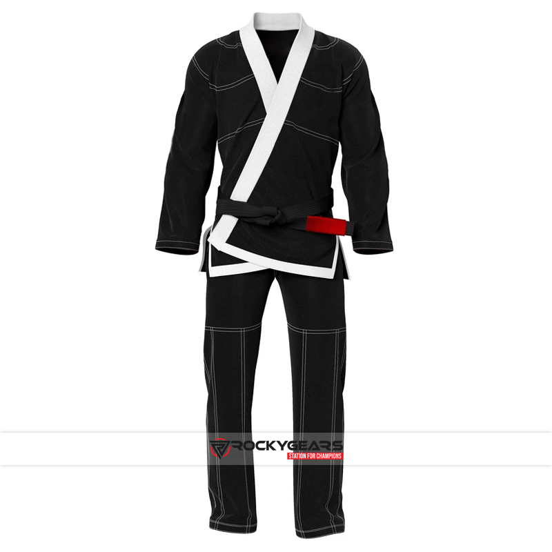 Black with White Stripe BJJ GI | Boxing & MMA Equipment