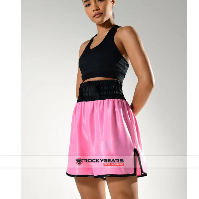 Womens Pink Satin Boxing Shorts | Boxing & Martial Arts Equipment