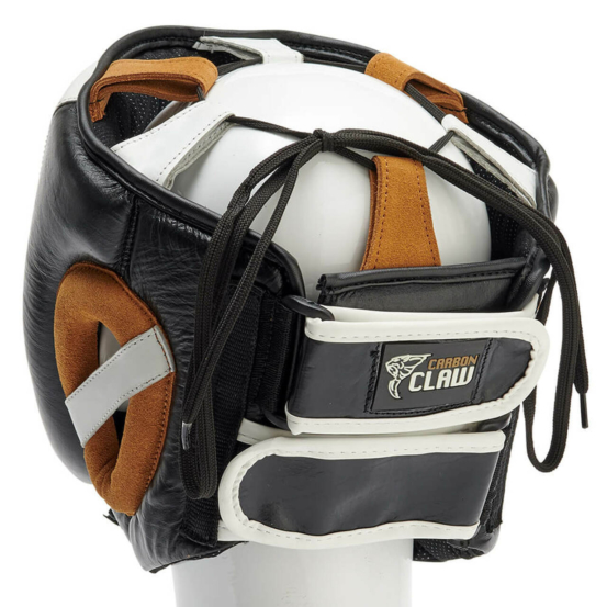 Carbon brown and white head guard