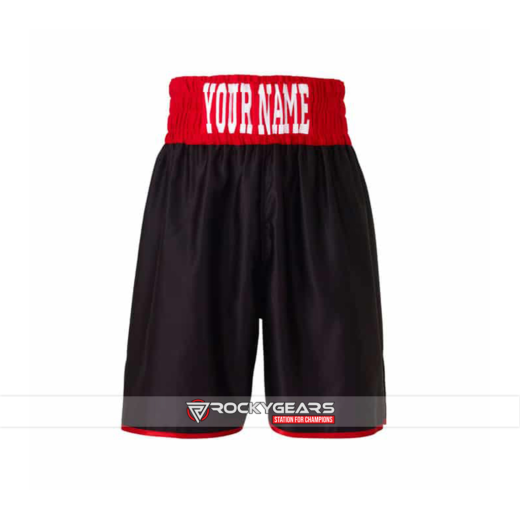 Mens Black Personalised Boxing Shorts 